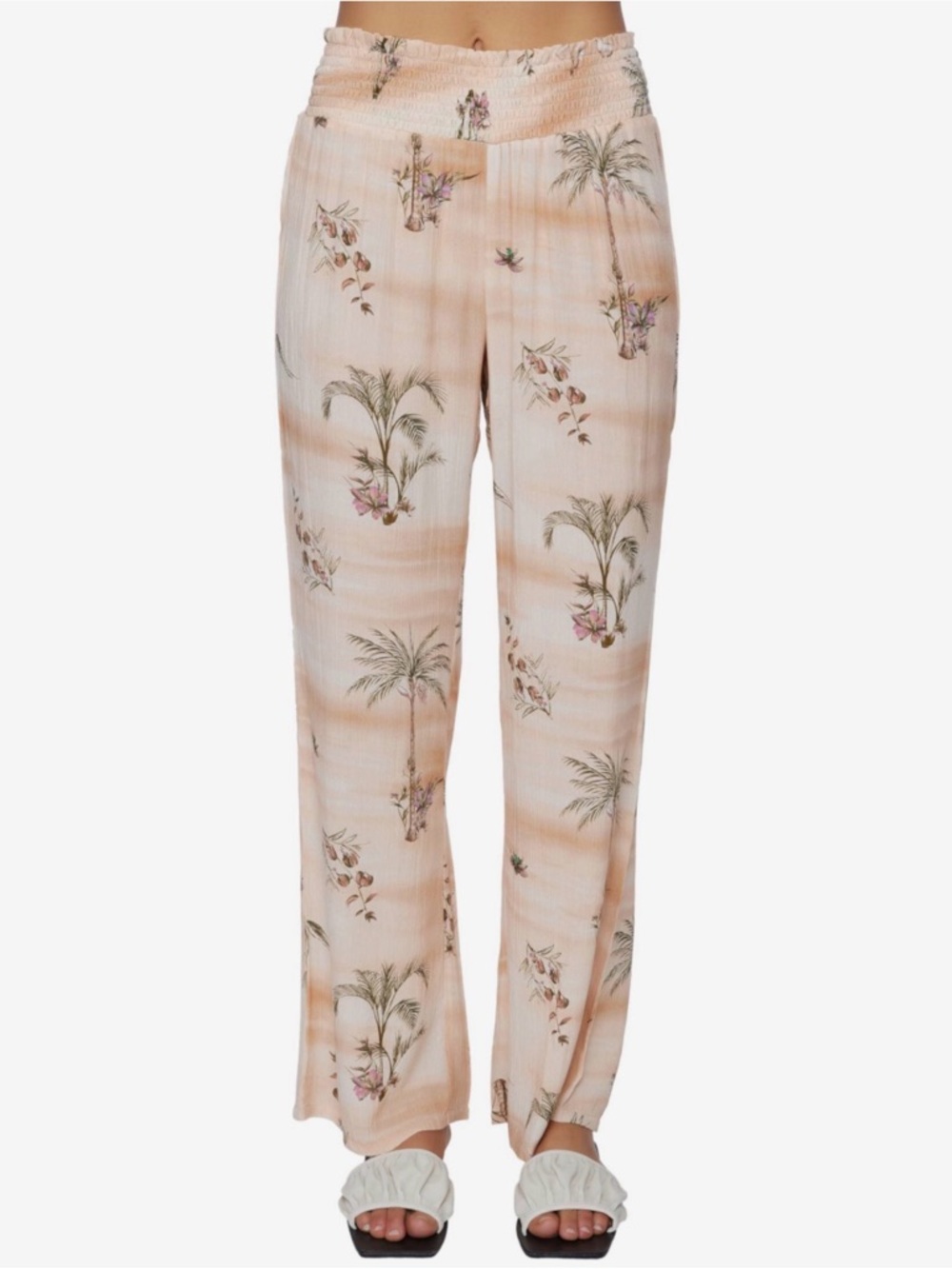 O'Neill Peach Palm Print Wide-Leg Lounge Pants